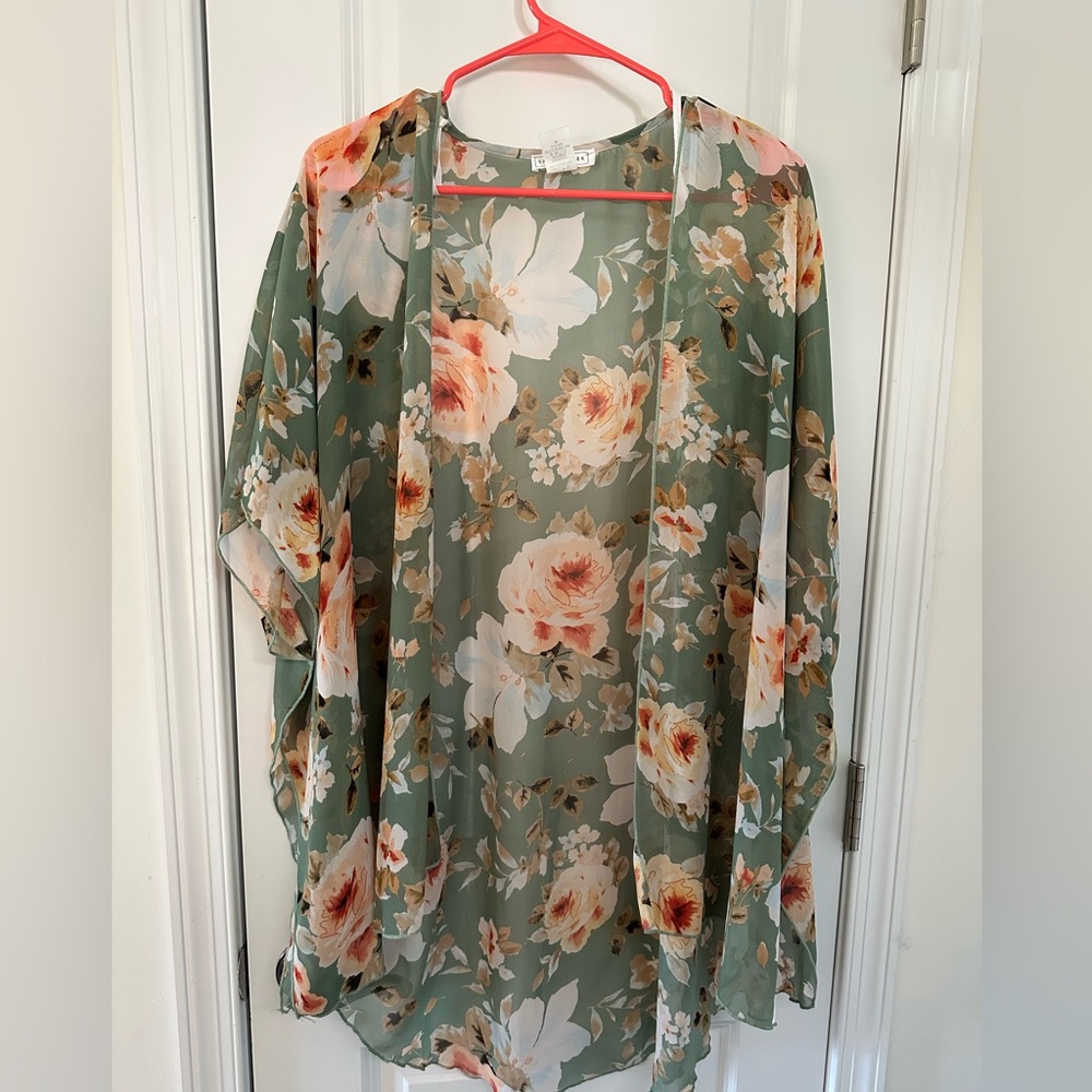 Emory Park Caley Open Front Woven - Green - Size M